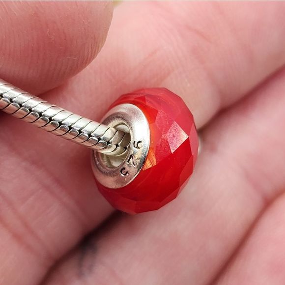 5/$21 ❤️ 925 STERLING SILVER RED FACETED MURANO CHARM BEAD FOR PANDORA BRACELETS - Picture 2 of 3